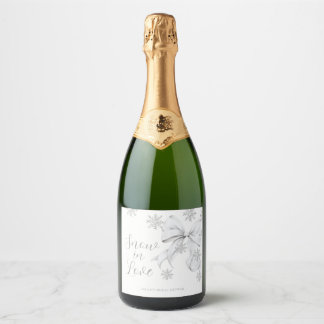 Étiquettes Pour Bouteilles De Vin Mousseux Neige en amour