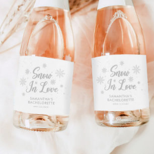 Étiquettes Pour Bouteilles De Vin Mousseux Neige en amour Enterrement de vie de jeune fille d