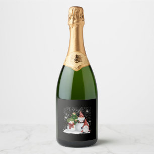 Étiquettes Pour Bouteilles De Vin Mousseux Noël arrive Père Noël Sucre de canne Trône