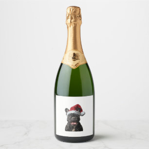 Étiquettes Pour Bouteilles De Vin Mousseux Noël des Bulldog français