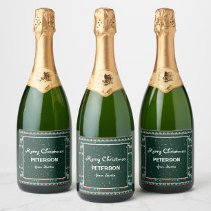 Étiquettes Pour Bouteilles De Vin Mousseux Noël minimaliste