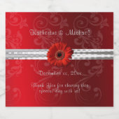 Étiquettes Pour Bouteilles De Vin Mousseux Noël Rouge, Vacances / Mariage (Étiquettes simples)