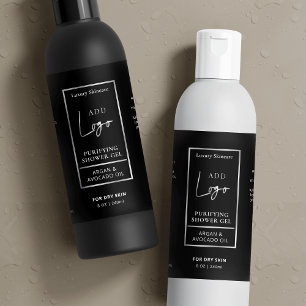 Étiquettes Pour Bouteilles De Vin Mousseux Noir Argent 8 OZ Bouteille cosmétique étanche Étiq