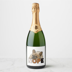 Étiquettes Pour Bouteilles De Vin Mousseux Nope Lazy Funny French Bulldog Lover