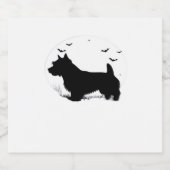 Étiquettes Pour Bouteilles De Vin Mousseux Norfolk Terrier Dog � Halloween Moon Silhouette Cl (Étiquettes simples)