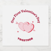 Étiquettes Pour Bouteilles De Vin Mousseux Notre première Saint Valentin ensemble (Étiquettes simples)