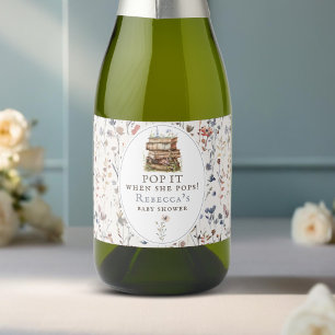 Étiquettes Pour Bouteilles De Vin Mousseux Nouveau baby shower de chapitre, pop-it quand elle