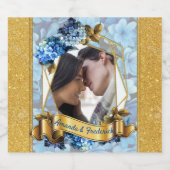 Étiquettes Pour Bouteilles De Vin Mousseux Nuances d'aquarelle bleue Hydrangeas (Étiquettes simples)