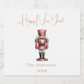 Étiquettes Pour Bouteilles De Vin Mousseux Nutcracker rose blanc (Étiquettes simples)