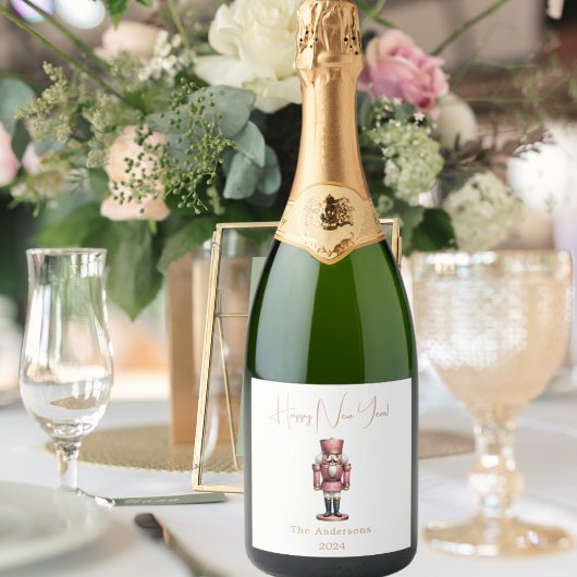 Étiquettes Pour Bouteilles De Vin Mousseux Nutcracker rose blanc