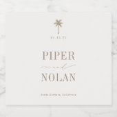 Étiquettes Pour Bouteilles De Vin Mousseux OASIS Palm Tree Wedding (Étiquettes simples)