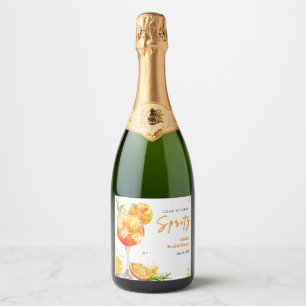 Étiquettes Pour Bouteilles De Vin Mousseux Orange Cocktail Amour au Premier Spritz Enterremen