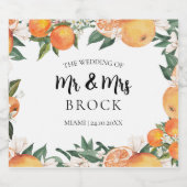 Étiquettes Pour Bouteilles De Vin Mousseux Oranges romantiques Citrus Mariage (Étiquettes simples)