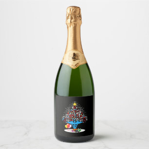 Étiquettes Pour Bouteilles De Vin Mousseux Outils Médicales Arbre de Noël Funny Nurse Noël