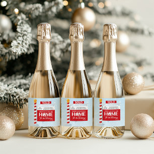 Étiquettes Pour Bouteilles De Vin Mousseux Panneau de vente de Noël pour l'immobilier