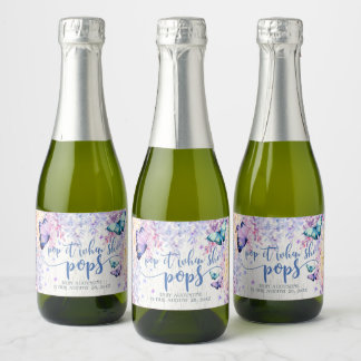 Étiquettes Pour Bouteilles De Vin Mousseux Papillon Pop It When She Pop Mini Sparkling Wine