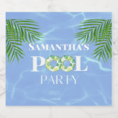 Étiquettes Pour Bouteilles De Vin Mousseux Partie du pool (Étiquettes simples)