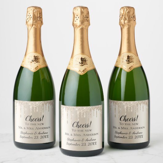 Étiquettes Pour Bouteilles De Vin Mousseux Parties scintillant personnalisée Sparkling Wine D (Bouteilles)
