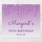 Étiquettes Pour Bouteilles De Vin Mousseux Parties scintillant pourpre étincelante Dérive 70e (Étiquettes simples)