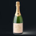 Étiquettes Pour Bouteilles De Vin Mousseux Pastel Peachy Typographie Bonjour Trente Anniversa<br><div class="desc">Pastel Peachy Bonjour Trente Anniversaire</div>