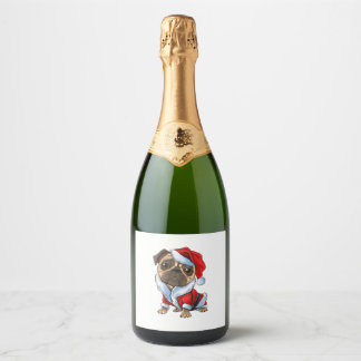 Étiquettes Pour Bouteilles De Vin Mousseux Père Noël Carlin Cute Carlin dans Père Noël Costum