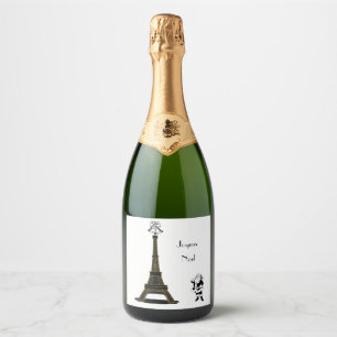 Étiquettes Pour Bouteilles De Vin Mousseux Père Noël Joyeux Noel Paris