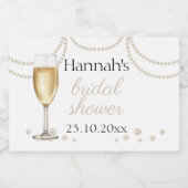 Étiquettes Pour Bouteilles De Vin Mousseux Perles Prosecco élégant mini bulles pour EVJF (Étiquettes simples)