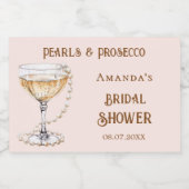 Étiquettes Pour Bouteilles De Vin Mousseux Perles rose nuptiale de douche (Étiquettes simples)