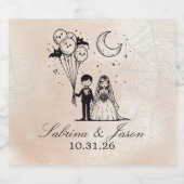 Étiquettes Pour Bouteilles De Vin Mousseux Petit couple éffrayant (Étiquettes simples)