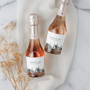 Étiquettes Pour Bouteilles De Vin Mousseux Philadelphie Skyline Mini