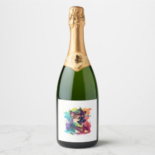 Étiquettes Pour Bouteilles De Vin Mousseux Pirate de chien berger allemand