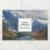 Étiquettes Pour Bouteilles De Vin Mousseux Pittoresque Alpine Mountains Mariage photo (Étiquettes simples)