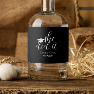 Étiquettes Pour Bouteilles De Vin Mousseux Polices élégantes et noires modernes Graduation