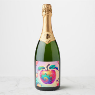 Étiquettes Pour Bouteilles De Vin Mousseux Pomme colorée