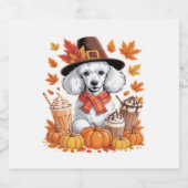 Étiquettes Pour Bouteilles De Vin Mousseux Poodle Thanksgiving Drinks Coffee Fall Leaves Pump (Étiquettes simples)