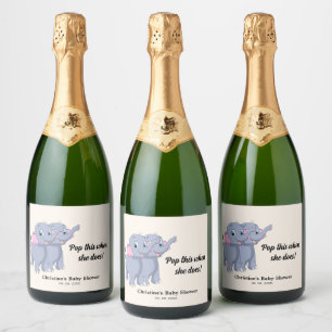 Étiquettes Pour Bouteilles De Vin Mousseux Pop ça quand elle fait du baby shower