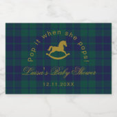 Étiquettes Pour Bouteilles De Vin Mousseux Pop it quand elle pops Rocking cheval Plaid (Étiquettes simples)