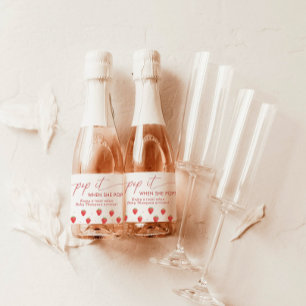 Étiquettes Pour Bouteilles De Vin Mousseux Pop It When She Pops Baby shower Favoriser