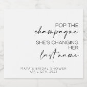 Étiquettes Pour Bouteilles De Vin Mousseux Pop Sparkling Wine Bachelorette/Hen Do (Étiquettes simples)