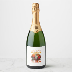 Étiquettes Pour Bouteilles De Vin Mousseux Première Momie Halloween Fantôme Pierre Tombale Ci