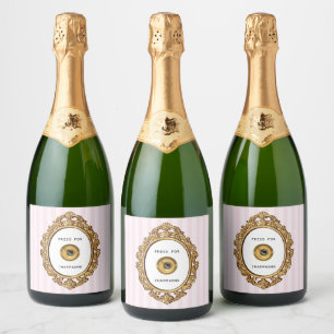 Étiquettes Pour Bouteilles De Vin Mousseux Presse pour le vin mousseux Bandes roses