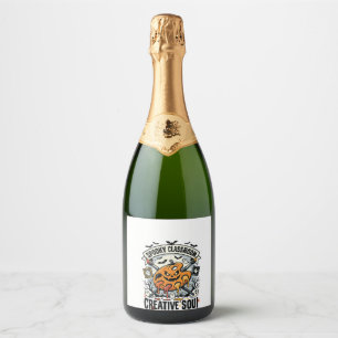 Étiquettes Pour Bouteilles De Vin Mousseux Professeur d'art Halloween Classe effrayante