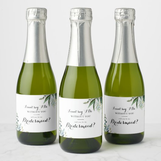 Étiquettes Pour Bouteilles De Vin Mousseux Proposition d'aide à la calligraphie tropicale ver (Bouteilles)