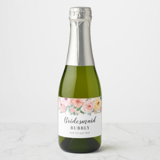 Étiquettes Pour Bouteilles De Vin Mousseux Proposition de la mariée Bubbly (Devant)