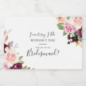 Étiquettes Pour Bouteilles De Vin Mousseux Proposition d'une servante botanique florale rusti (Étiquettes simples)