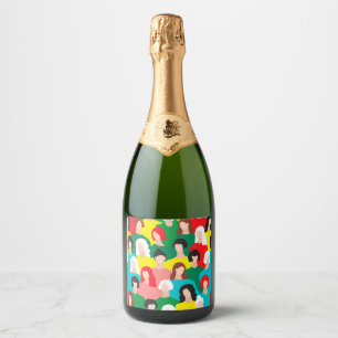 Étiquettes Pour Bouteilles De Vin Mousseux Puissance des filles