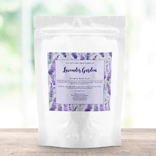 Étiquettes Pour Bouteilles De Vin Mousseux Purple Lavender Garden Sels de bain étanches Étiqu