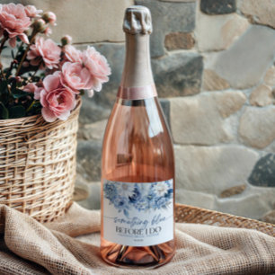 Étiquettes Pour Bouteilles De Vin Mousseux Quelque chose de bleu avant de faire la douche de
