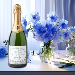 Étiquettes Pour Bouteilles De Vin Mousseux Quelque chose de bleu avant les 'oui' : Shower Flo