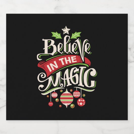 Étiquettes Pour Bouteilles De Vin Mousseux quelquechose en magic christmas (Étiquettes simples)